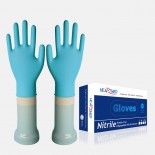 Bulk light blue powder free disposable nitrile gloves